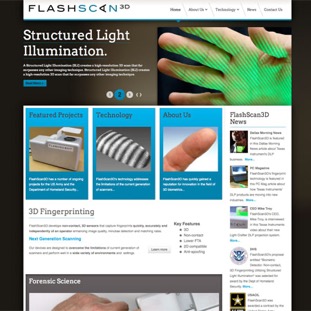 Screen snapshot of FlashScan3D's website